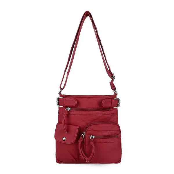 Aria™ – Soft Leather Shoulder Bag with Multiple Pockets