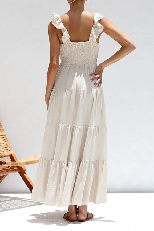 Mayfair V Neck Linen Maxi Dress