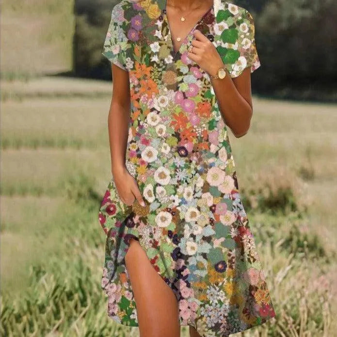 Maria™ | Vintage Floral Print Dress