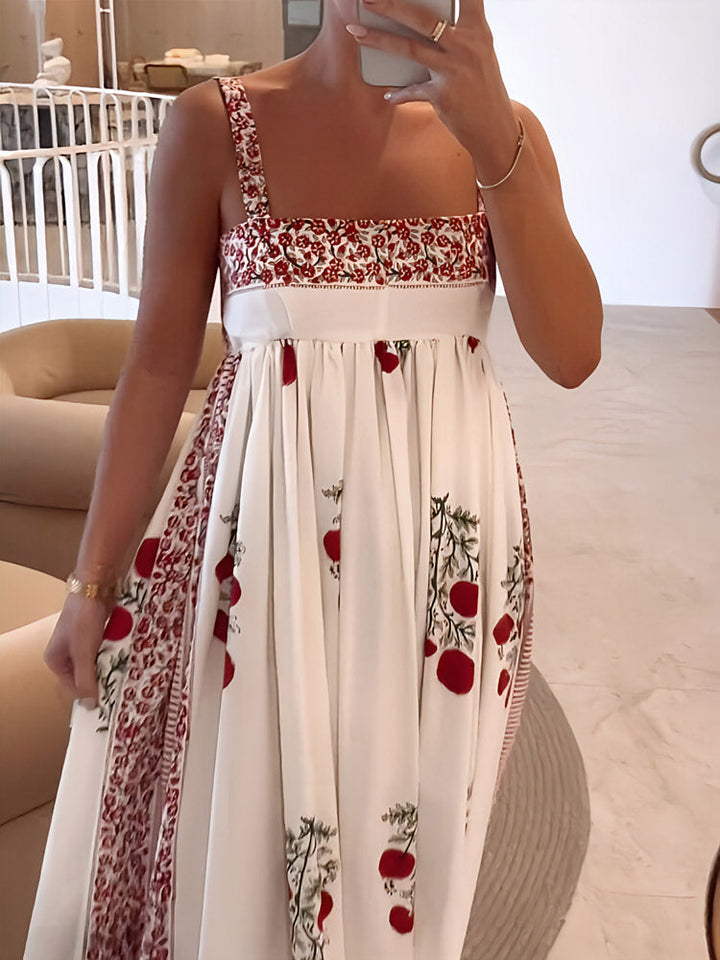 Square Neck Floral Maxi Dress