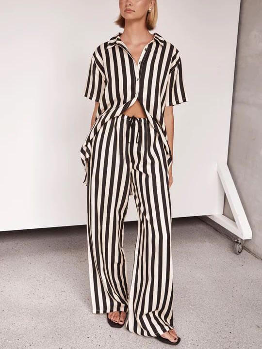 Resort Casual Striped Loose Set