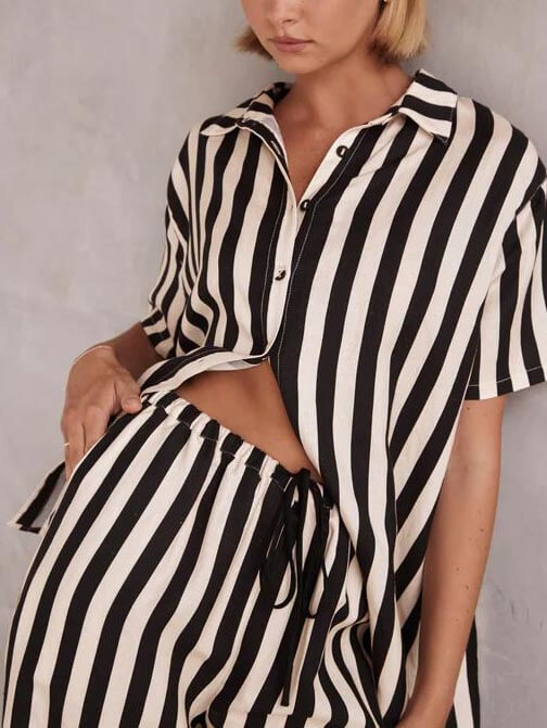 Resort Casual Striped Loose Set