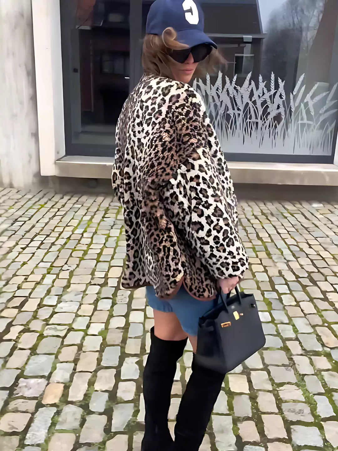 Leopard Button-Up Relaxed Jacket