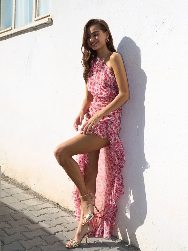 Mayfair Ruffle Floral Print Dress