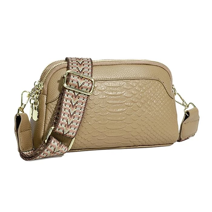 Greta™ - Leather Shoulder Bag with Alligator Pattern