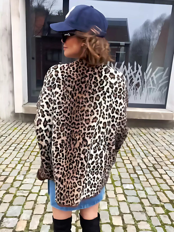 Leopard Button-Up Relaxed Jacket