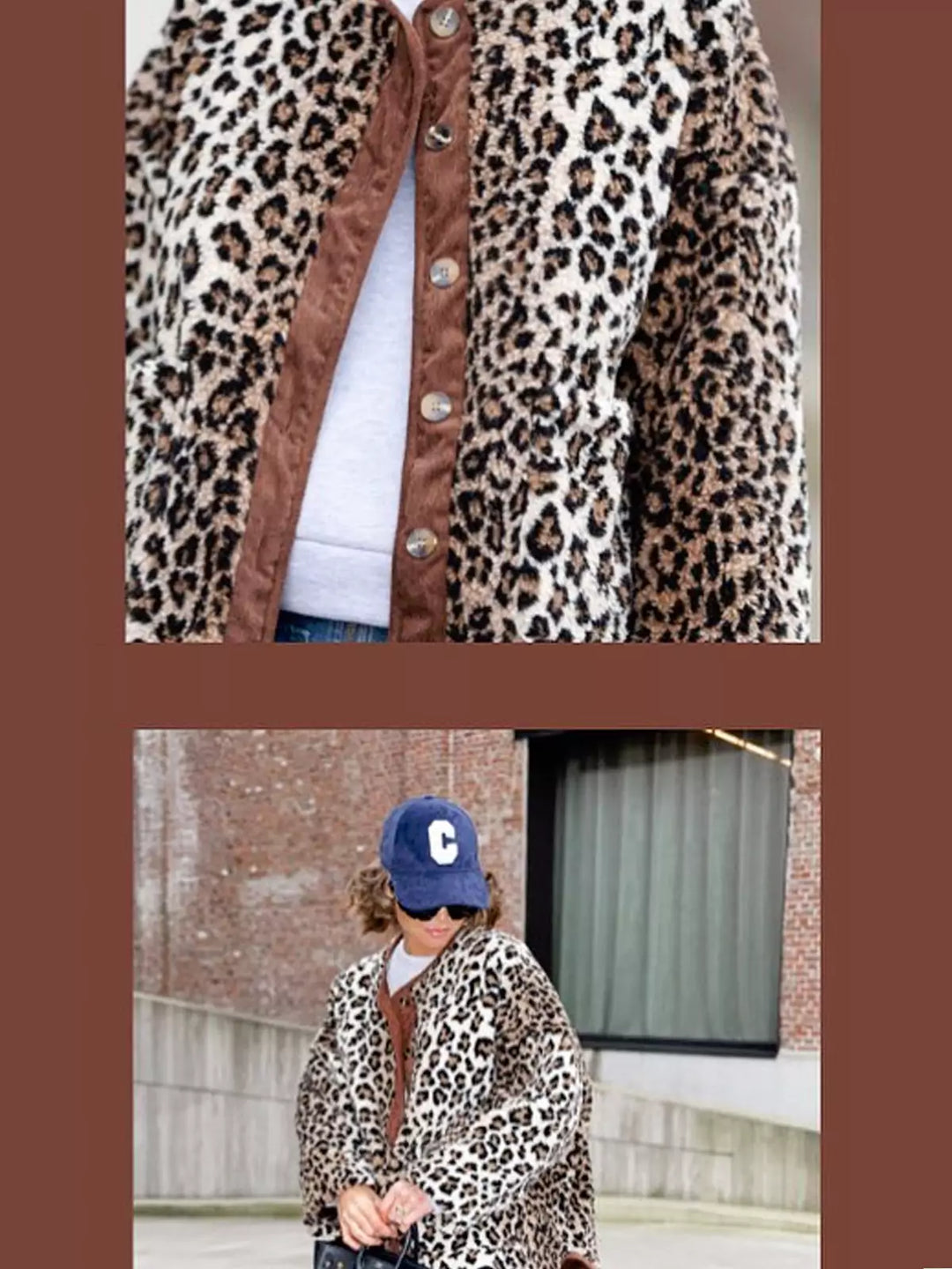 Leopard Button-Up Relaxed Jacket