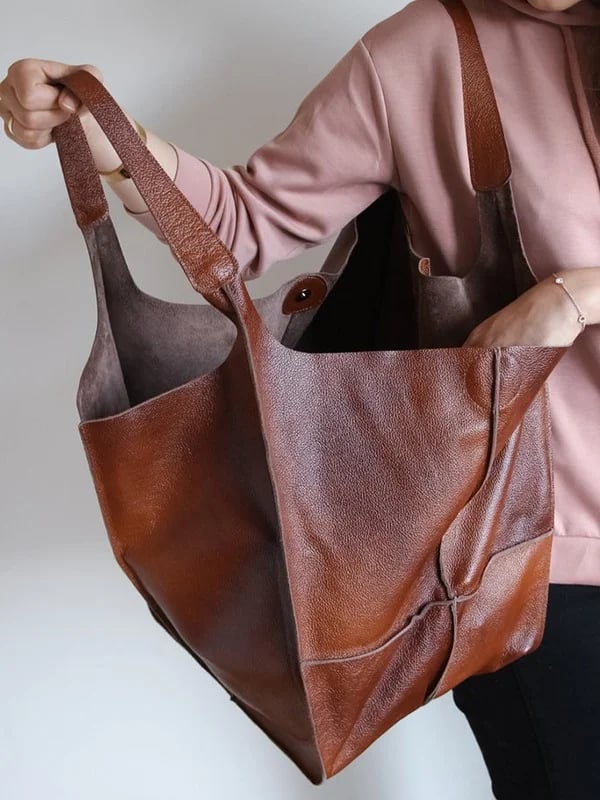 Carla™ - New oversized handcrafted handbag made from vegan leather