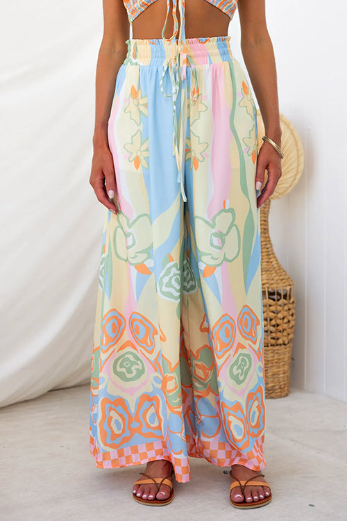 Drawstring Wide Leg Palazzo Pants