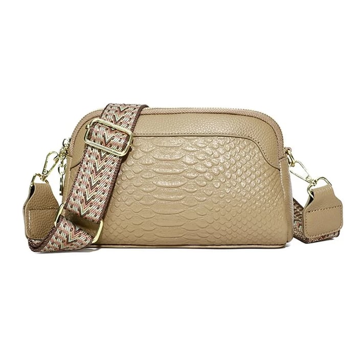 Greta™ - Leather Shoulder Bag with Alligator Pattern