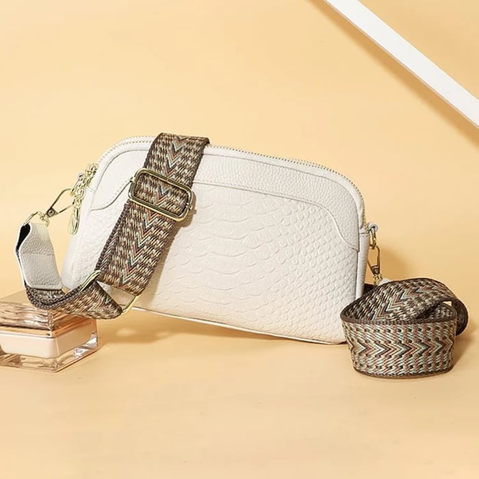 Greta™ - Leather Shoulder Bag with Alligator Pattern