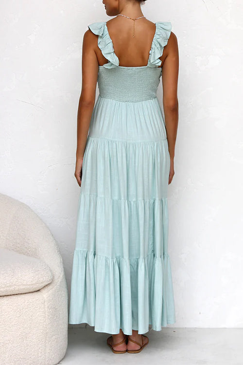 Mayfair V Neck Linen Maxi Dress