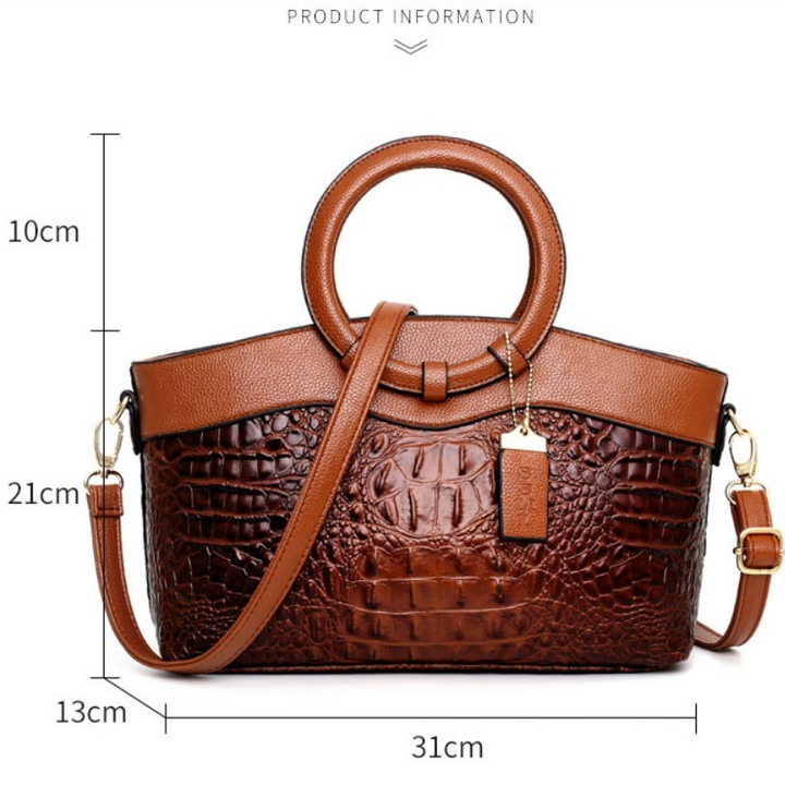 Hanna™ - Stylish Crocodile Leather Bag with Handcrafted Details