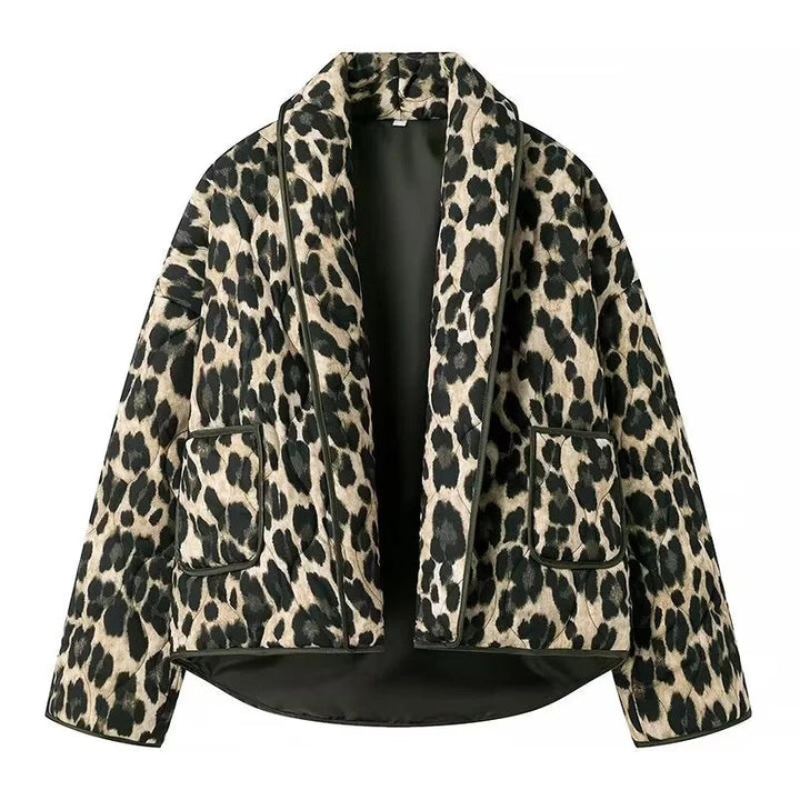 Leopard Print Quilted Jacket