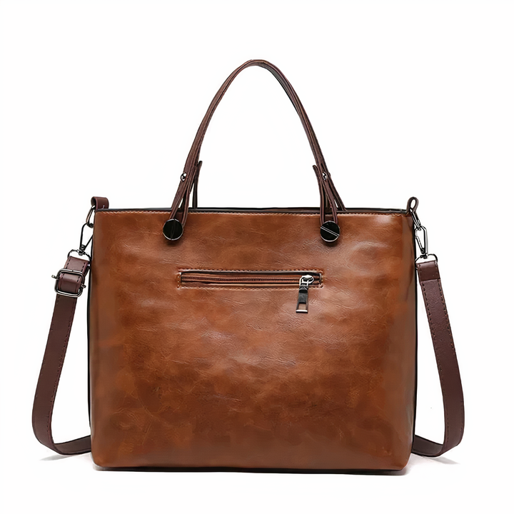 JansenStyle™ Lina - Vintage style leather shoulder bag