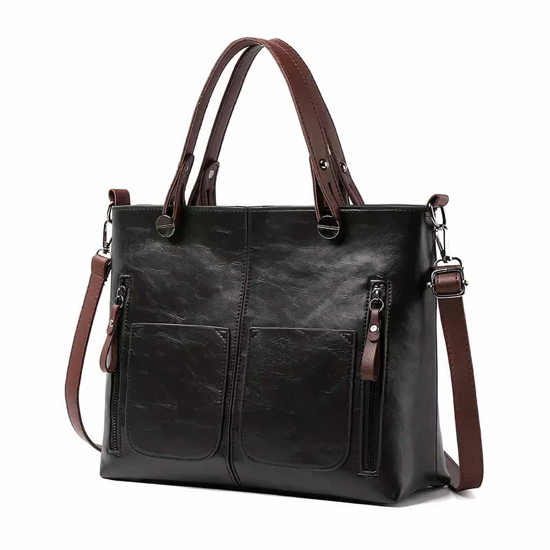 JansenStyle™ Lina - Vintage style leather shoulder bag