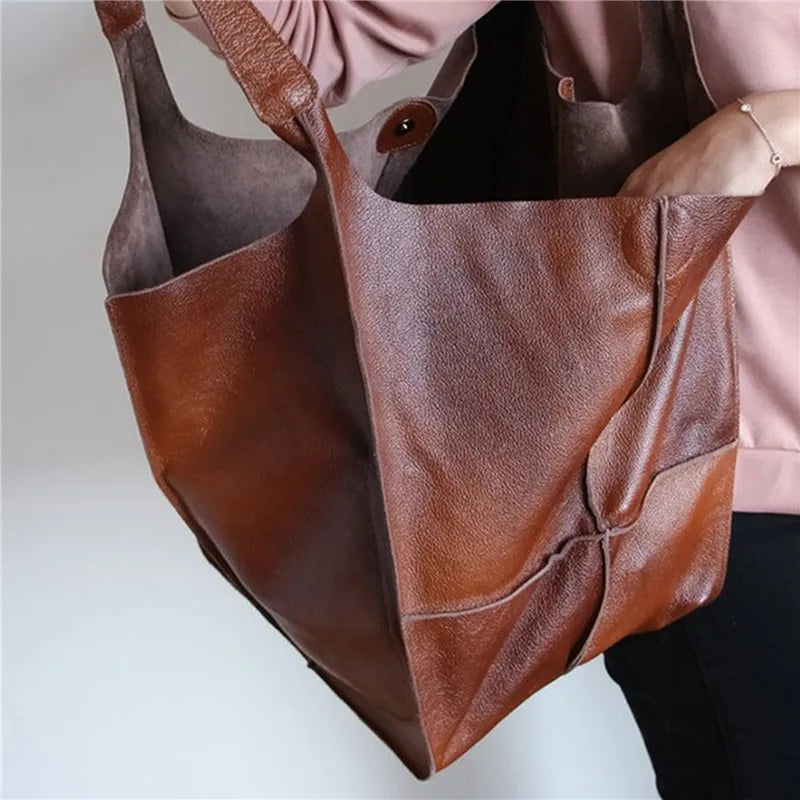 Millicent™ | Oversized Leather Tote Bag