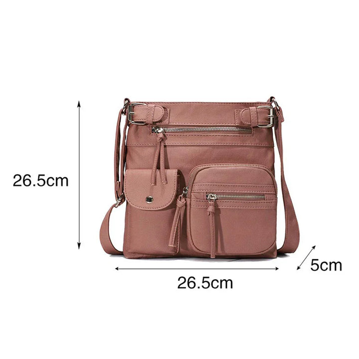 Aria™ – Soft Leather Shoulder Bag with Multiple Pockets