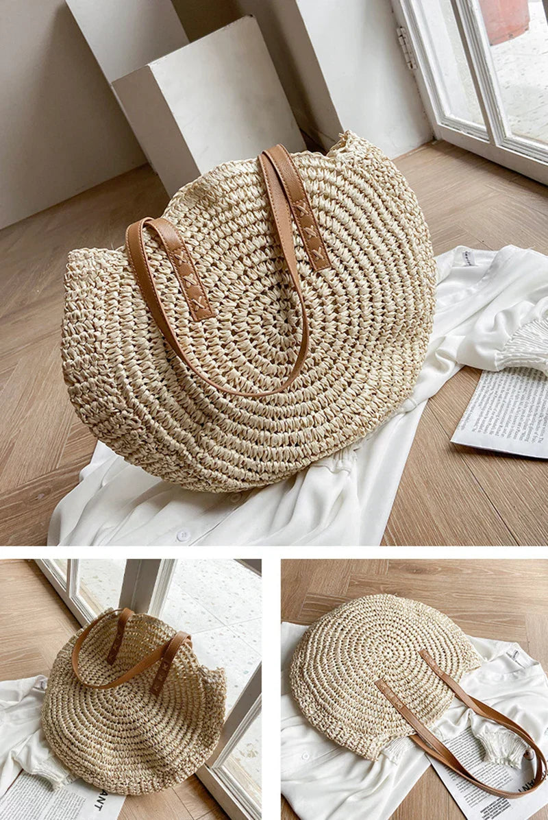 Handcrafted Elegant Multifunctional Straw Handbag