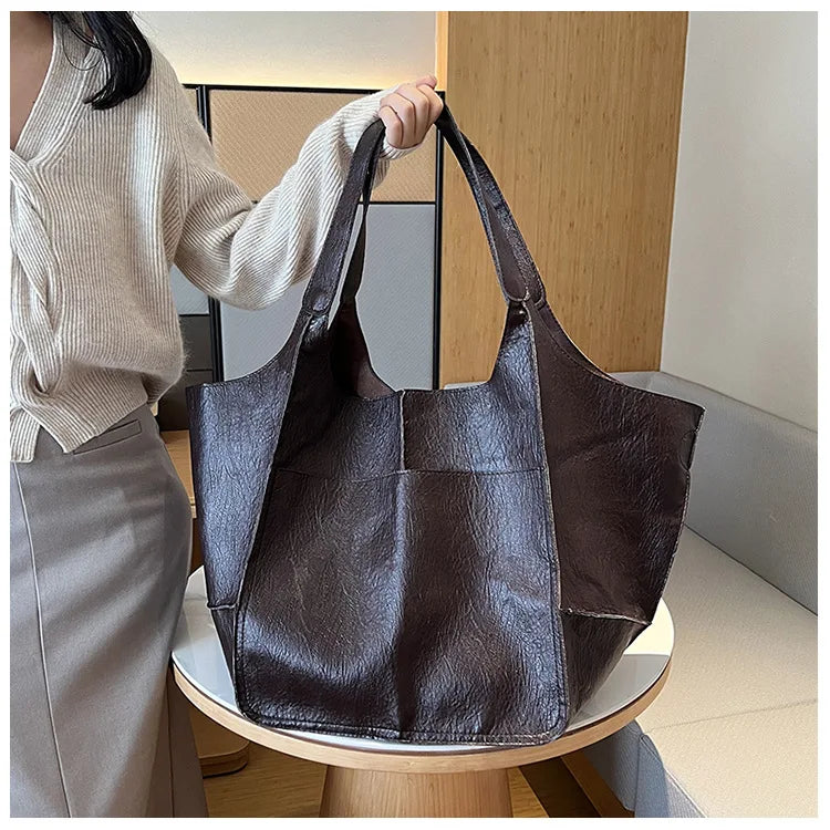 Carla™ - New oversized handcrafted handbag made from vegan leather