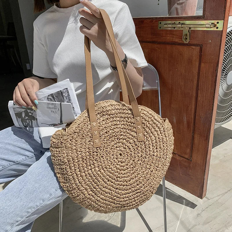 Handcrafted Elegant Multifunctional Straw Handbag