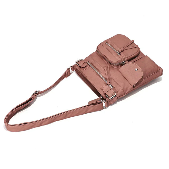 Aria™ – Soft Leather Shoulder Bag with Multiple Pockets