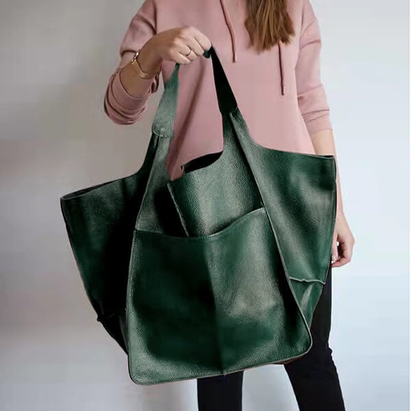 Carla™ - New oversized handcrafted handbag made from vegan leather