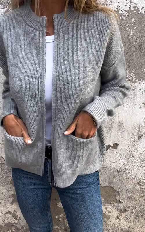 Cotton Zip-Knit Jacket