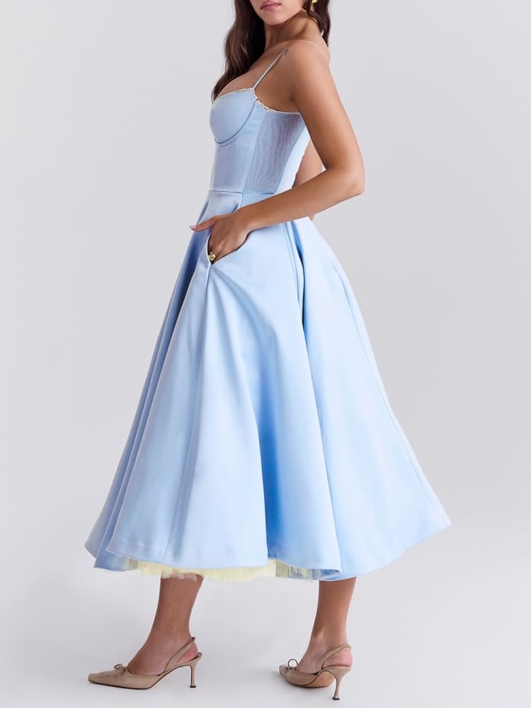 Cinderella Blue Tulle Midi Dress