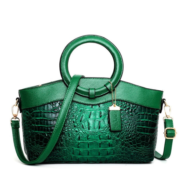 Hanna™ - Stylish Crocodile Leather Bag with Handcrafted Details