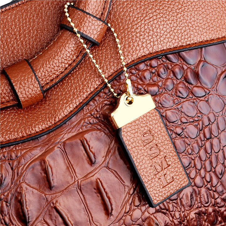 Hanna™ - Stylish Crocodile Leather Bag with Handcrafted Details