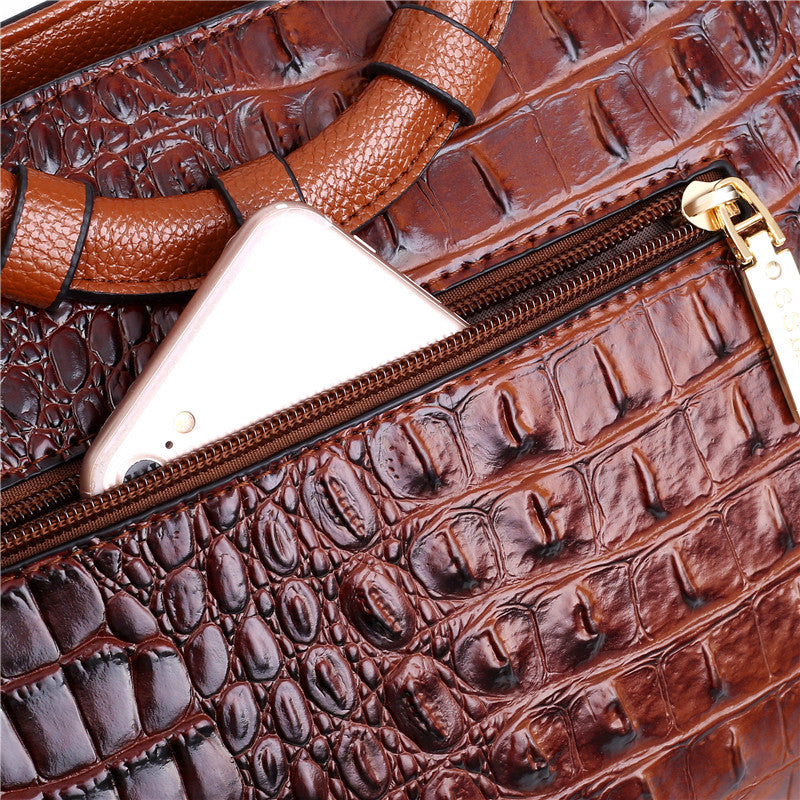 Hanna™ - Stylish Crocodile Leather Bag with Handcrafted Details